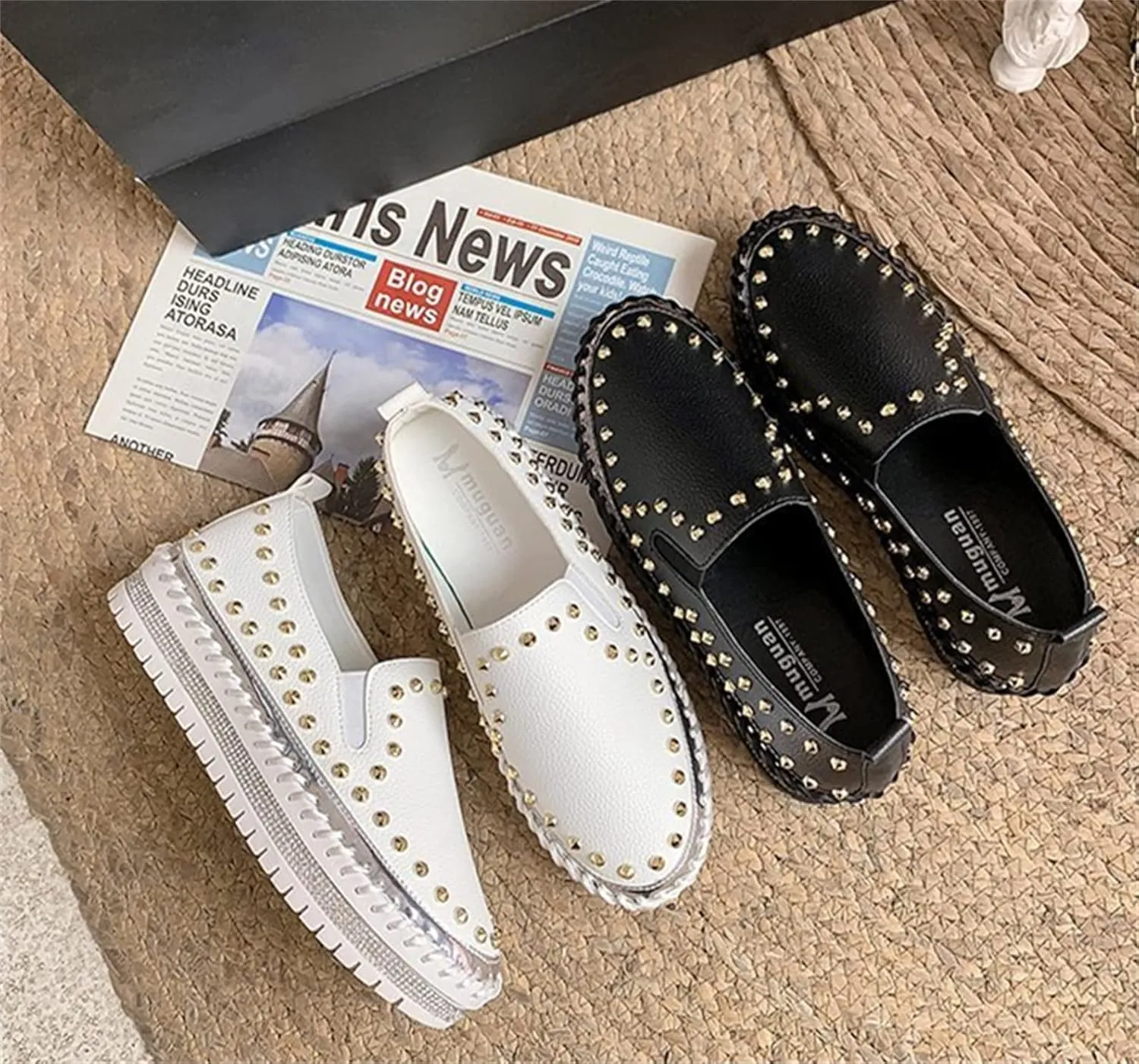 HINDOLA Women's Fashion Sparkly Rhinestone Sneakers Low Top Bling Casual Walking Shoes Flats Low Top Loafers for Women