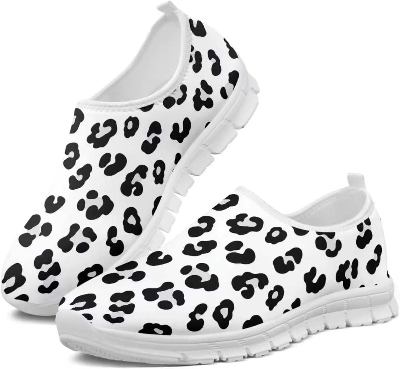 Howilath Animal Print Women's Loafers & Slip-on Running Sneakers Travel Breathable Shoes with Anti-Slip Sole