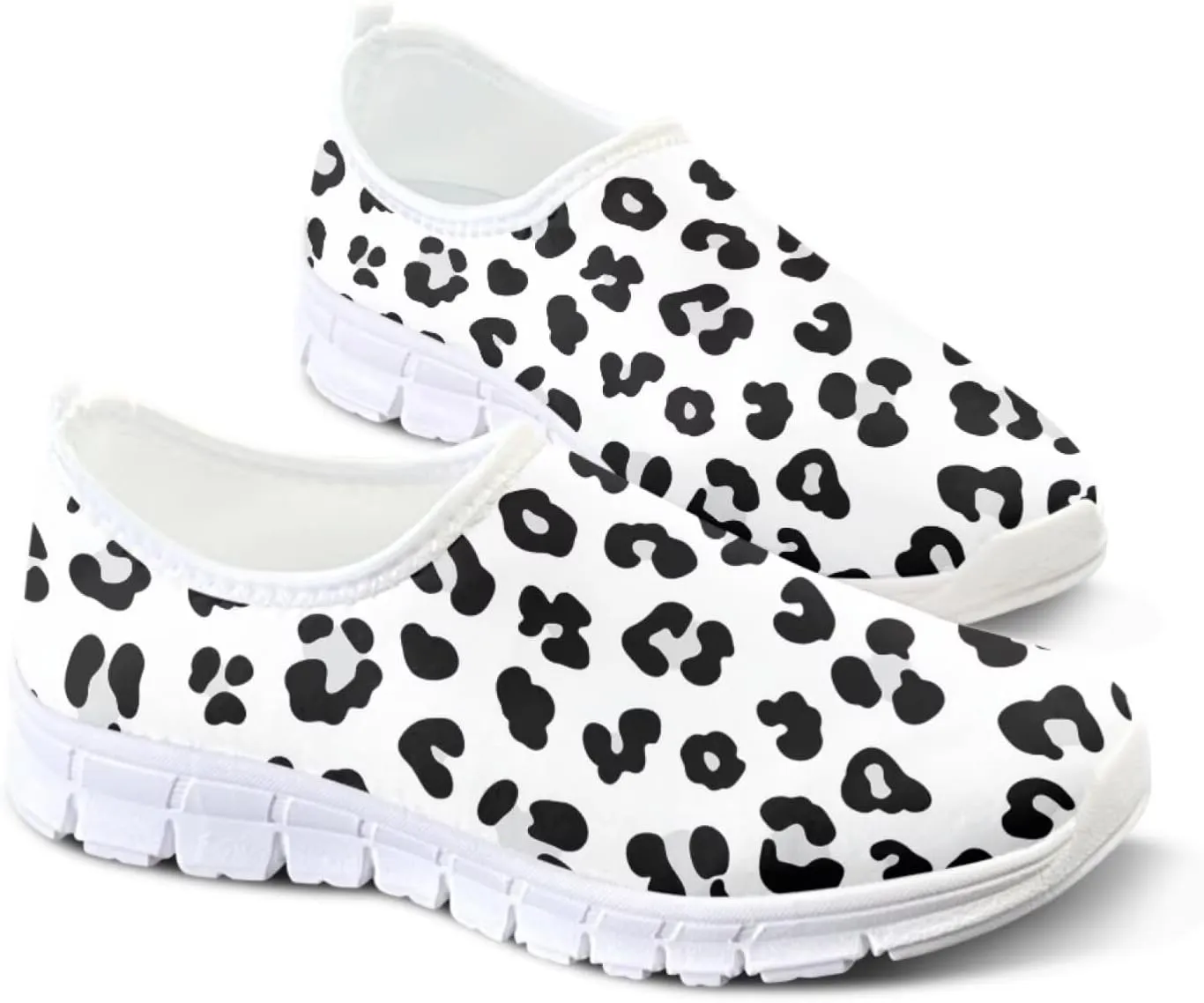 Howilath Animal Print Women's Loafers & Slip-on Running Sneakers Travel Breathable Shoes with Anti-Slip Sole