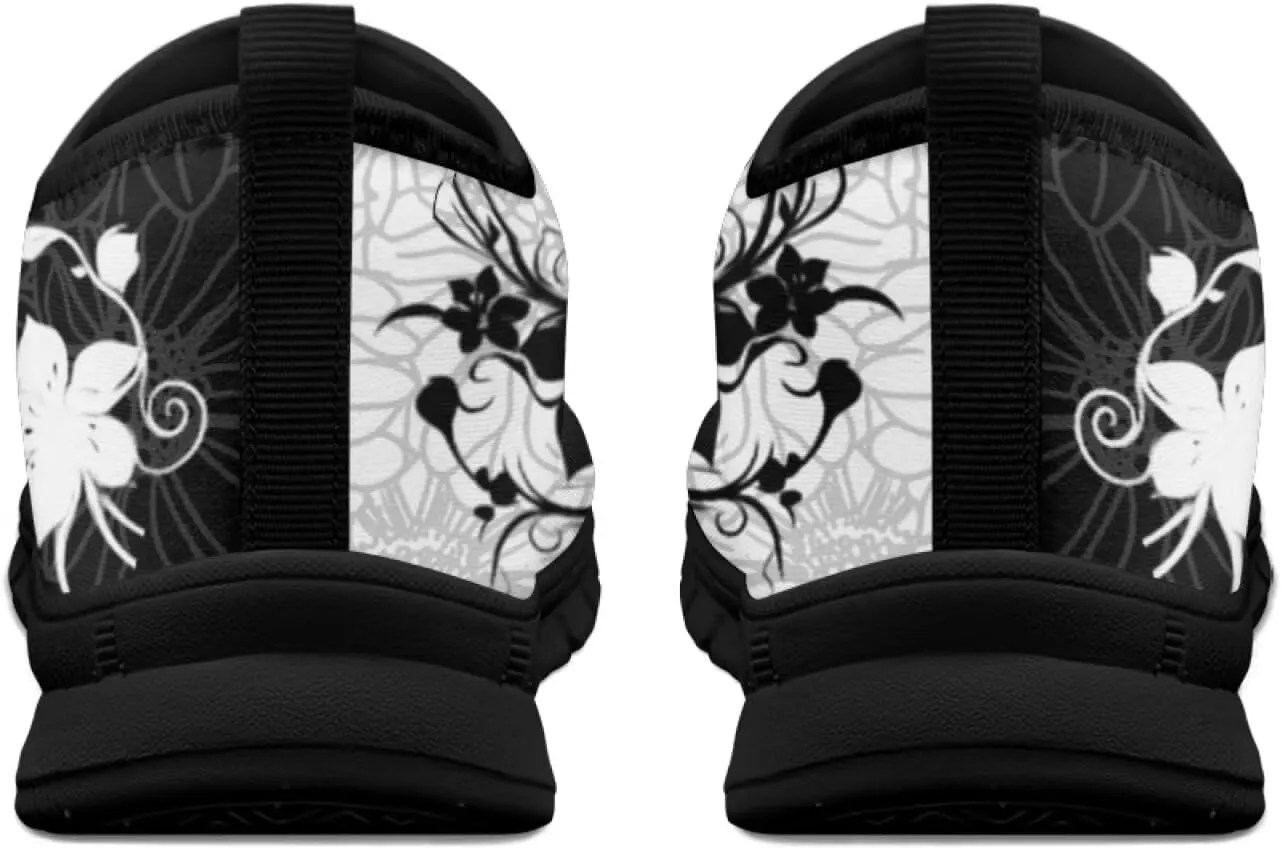 Howilath Boho Floral Mens Slip on Loafers Running Sneakers Casual Sport Shoes Hands Free Shoes with Anti-Slip Sole