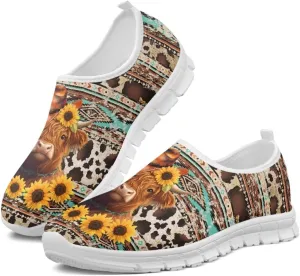Howilath Western Aztec Slip on Loafers for Women Casual Shoes Anti-Skid Running Sneakers for Travel Indoor Training