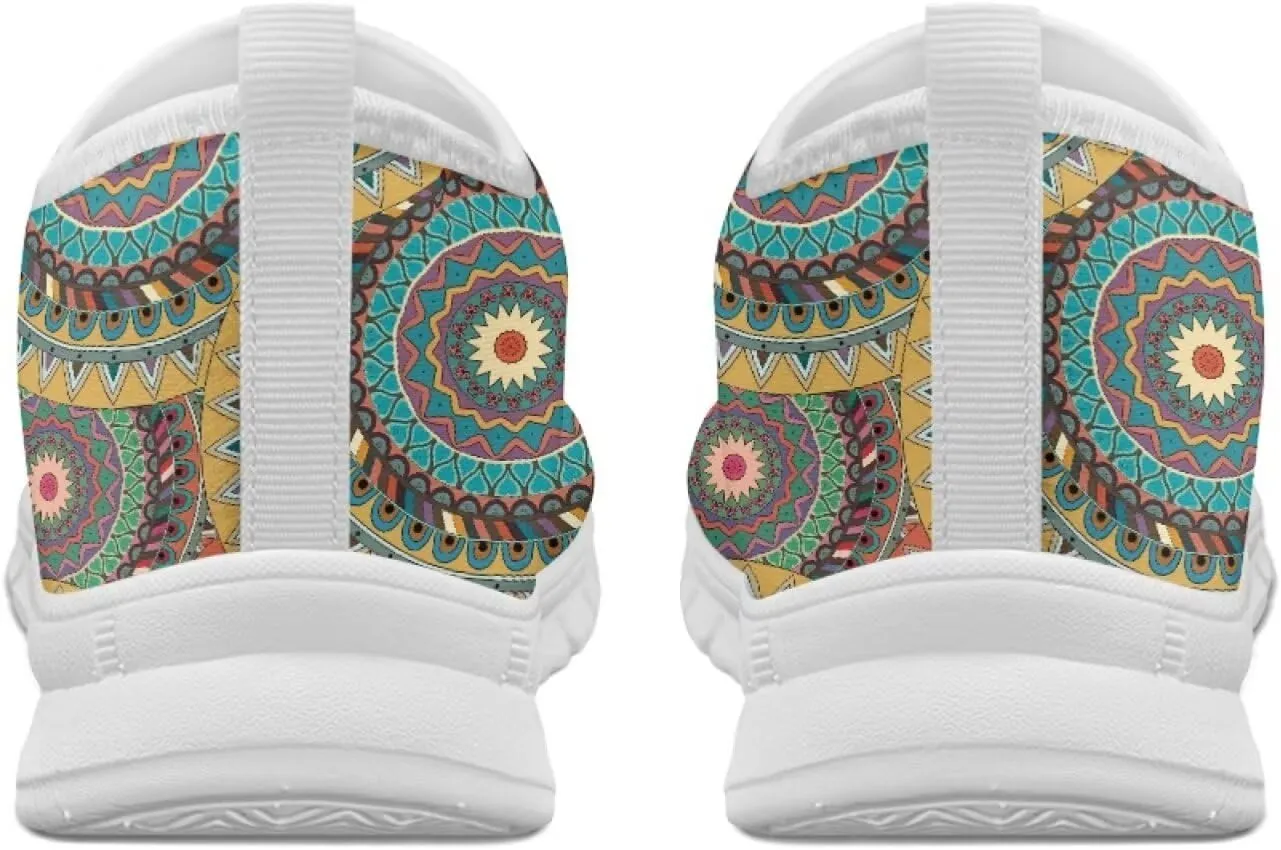 Howilath Western Aztec Slip on Loafers for Women Casual Shoes Anti-Skid Running Sneakers for Travel Indoor Training