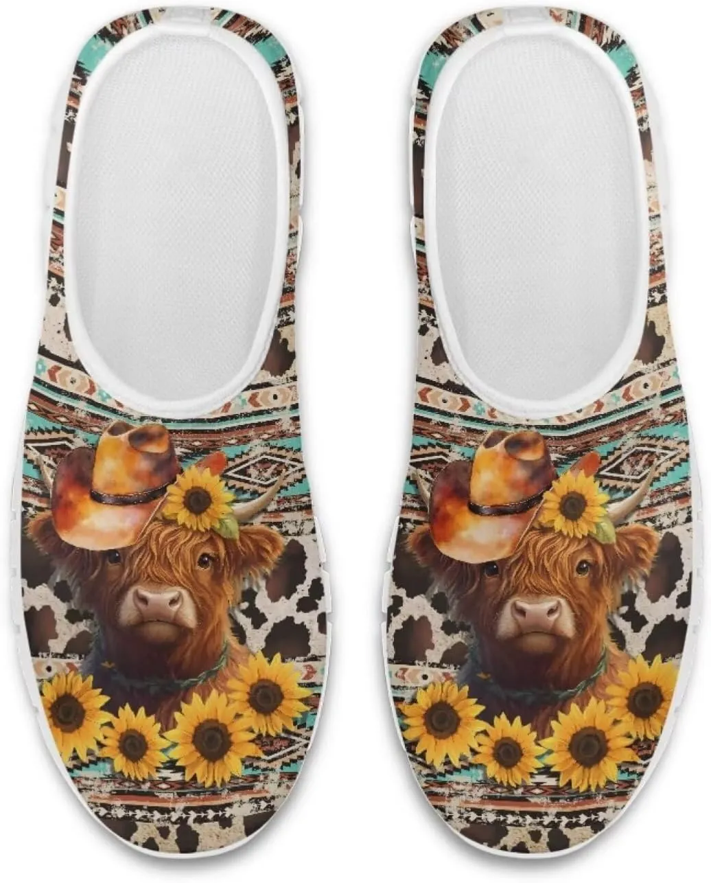 Howilath Western Aztec Slip on Loafers for Women Casual Shoes Anti-Skid Running Sneakers for Travel Indoor Training