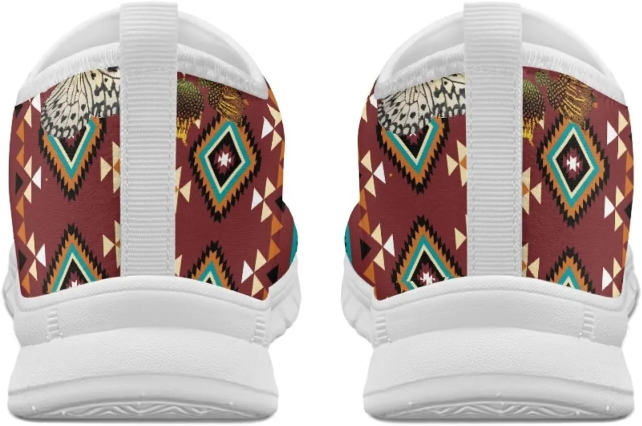 Howilath Western Aztec Slip on Loafers for Women Casual Shoes Anti-Skid Running Sneakers for Travel Indoor Training