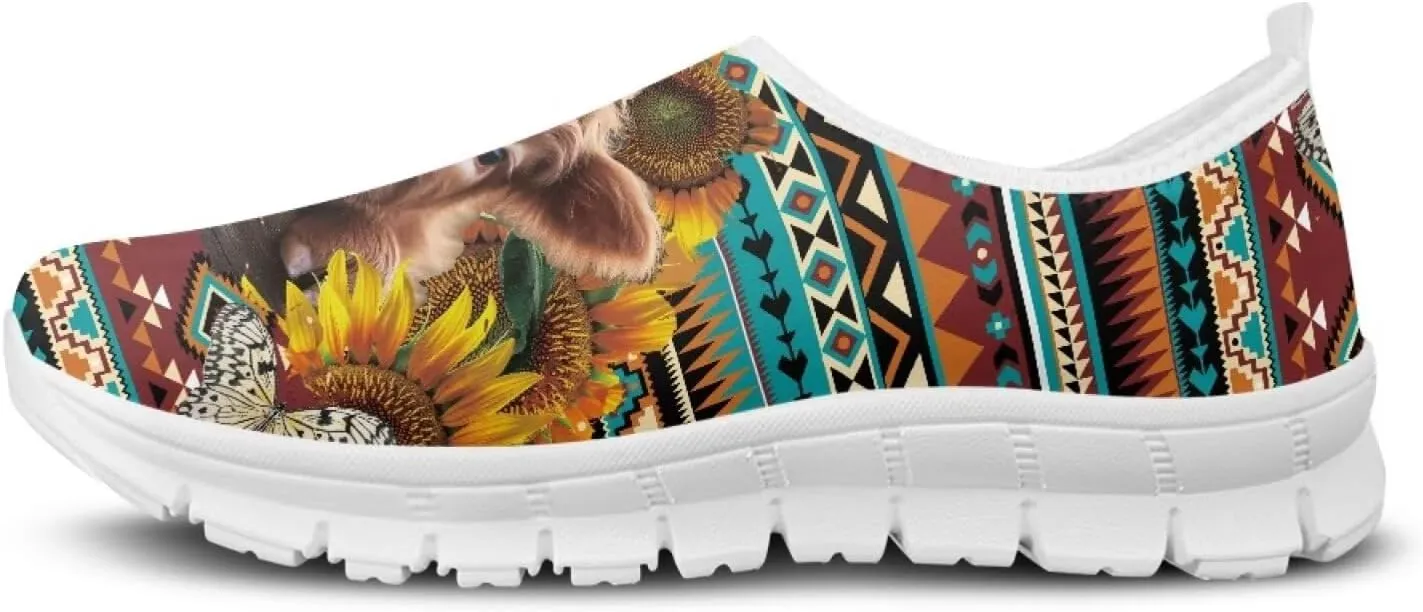 Howilath Western Aztec Slip on Loafers for Women Casual Shoes Anti-Skid Running Sneakers for Travel Indoor Training