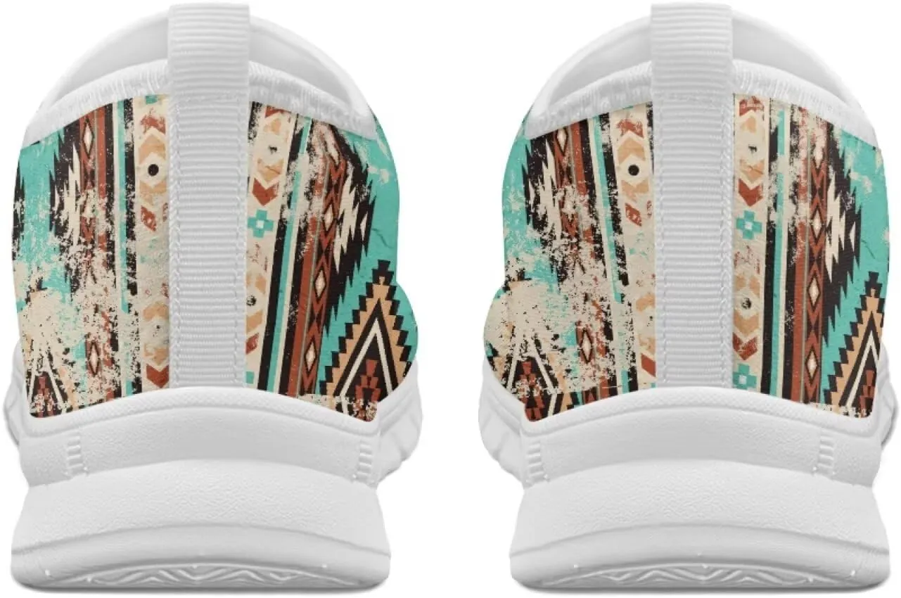 Howilath Western Aztec Slip on Loafers for Women Casual Shoes Anti-Skid Running Sneakers for Travel Indoor Training