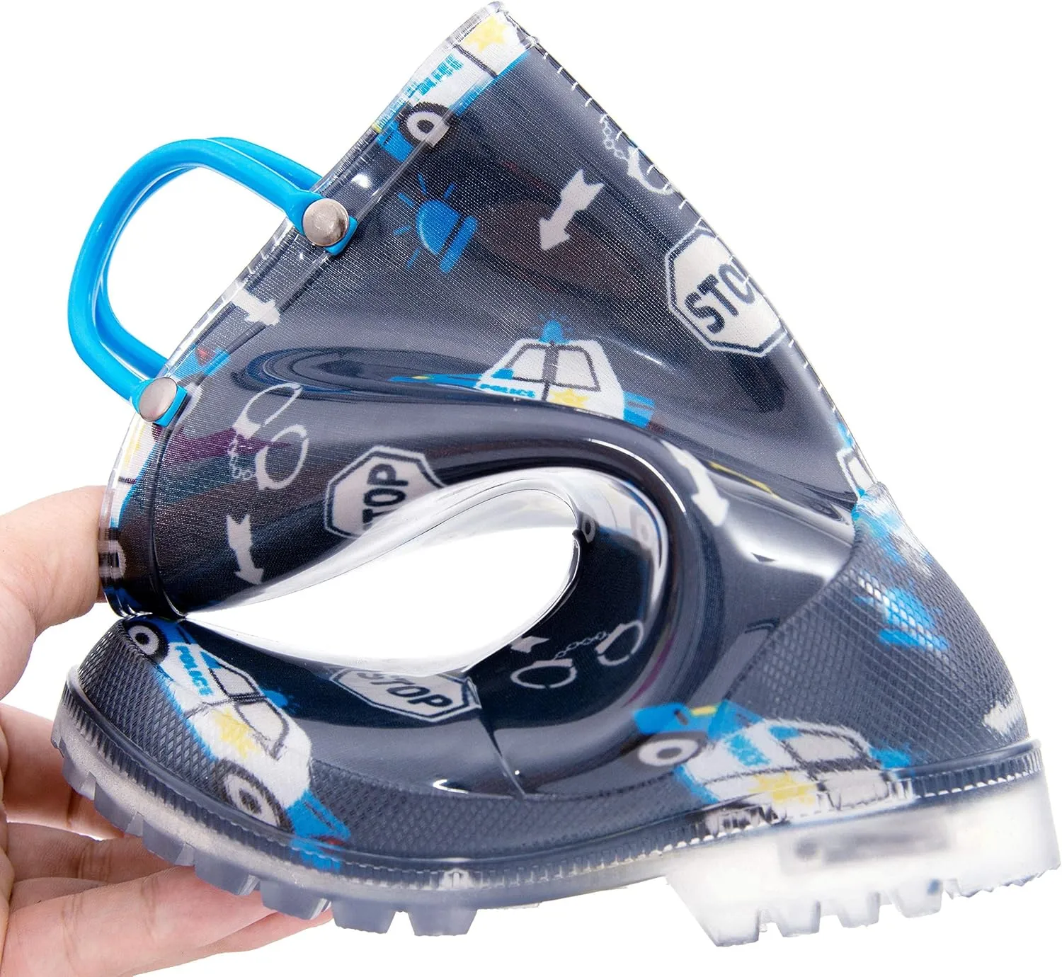 HugRain Light Up Rain Boots for Little Kids