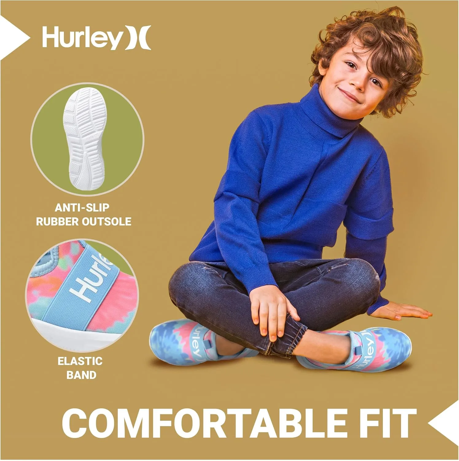 Hurley Camby Kids Slip On Canvas Sneakers – Low Cut Skateboarding Shoes for Kids, Running, Walking, Breathable Sports Shoes for Boys and Girls