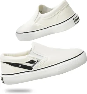 Hurley Kids Canvas Slip On Sneakers – Low Cut Skateboarding Shoes for Kids, Sports Shoes for Boys and Girls, Casual Sneakers