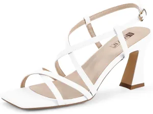 IDIFU IN3 Strappy Heels for Women Low Block Chunky Square Open Toe Kitten Heels Slingback Ankle Strap Dressy Wedding Bride Daily Party Comfortable Sexy Dress Shoes