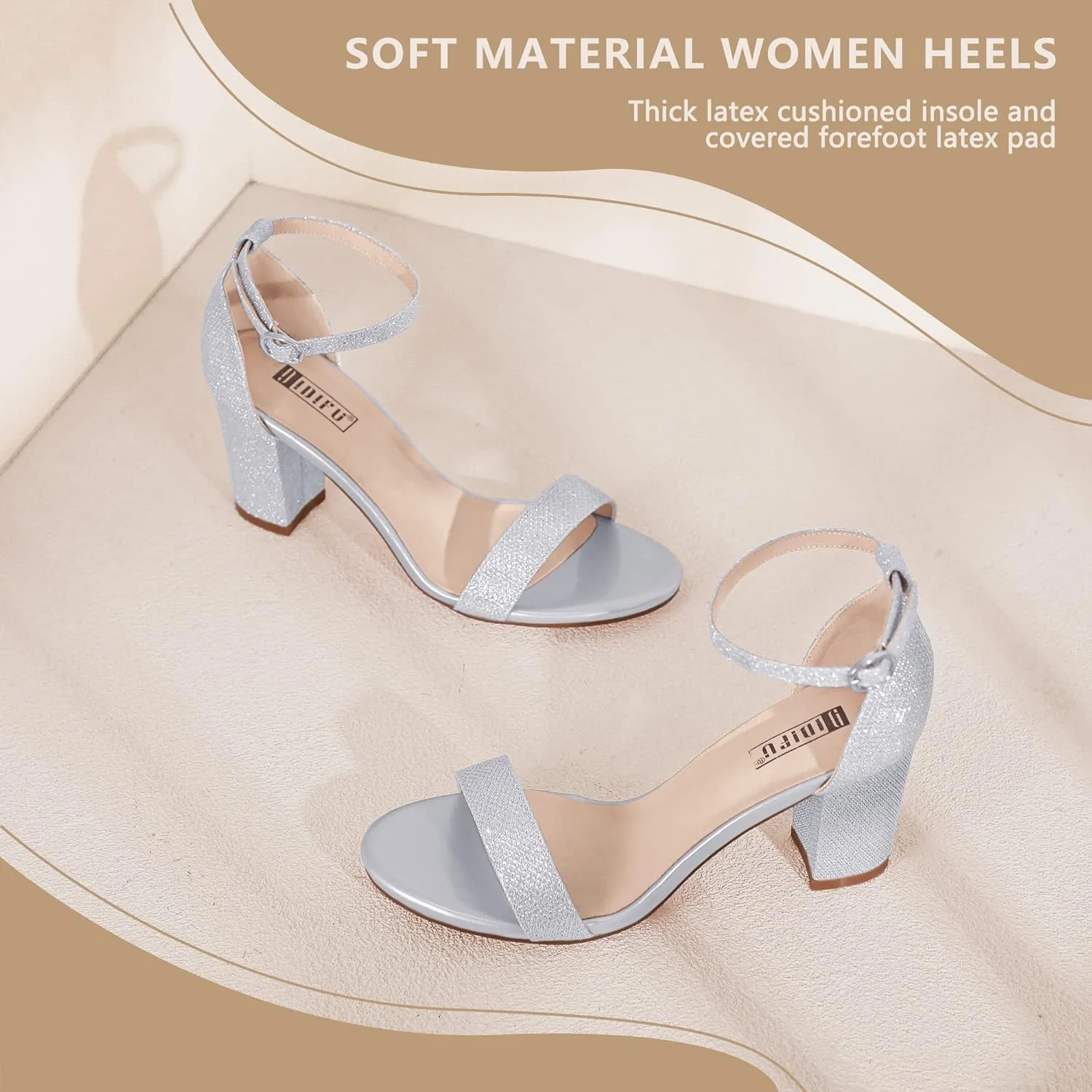 IDIFU Women's 3 Inch Heel Sandals for Women