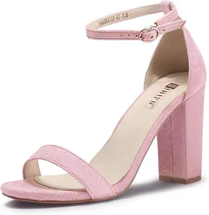 IDIFU Women's IN4 Cookie-HI Chunky High Heel Sandals Open Toe Ankle Strap Wedding Bridal Prom Dress Shoes For Women Bride Bridesmaid
