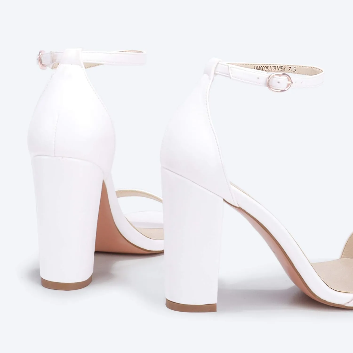 IDIFU Women's IN4 Cookie-HI Chunky High Heel Sandals Open Toe Ankle Strap Wedding Bridal Prom Dress Shoes For Women Bride Bridesmaid