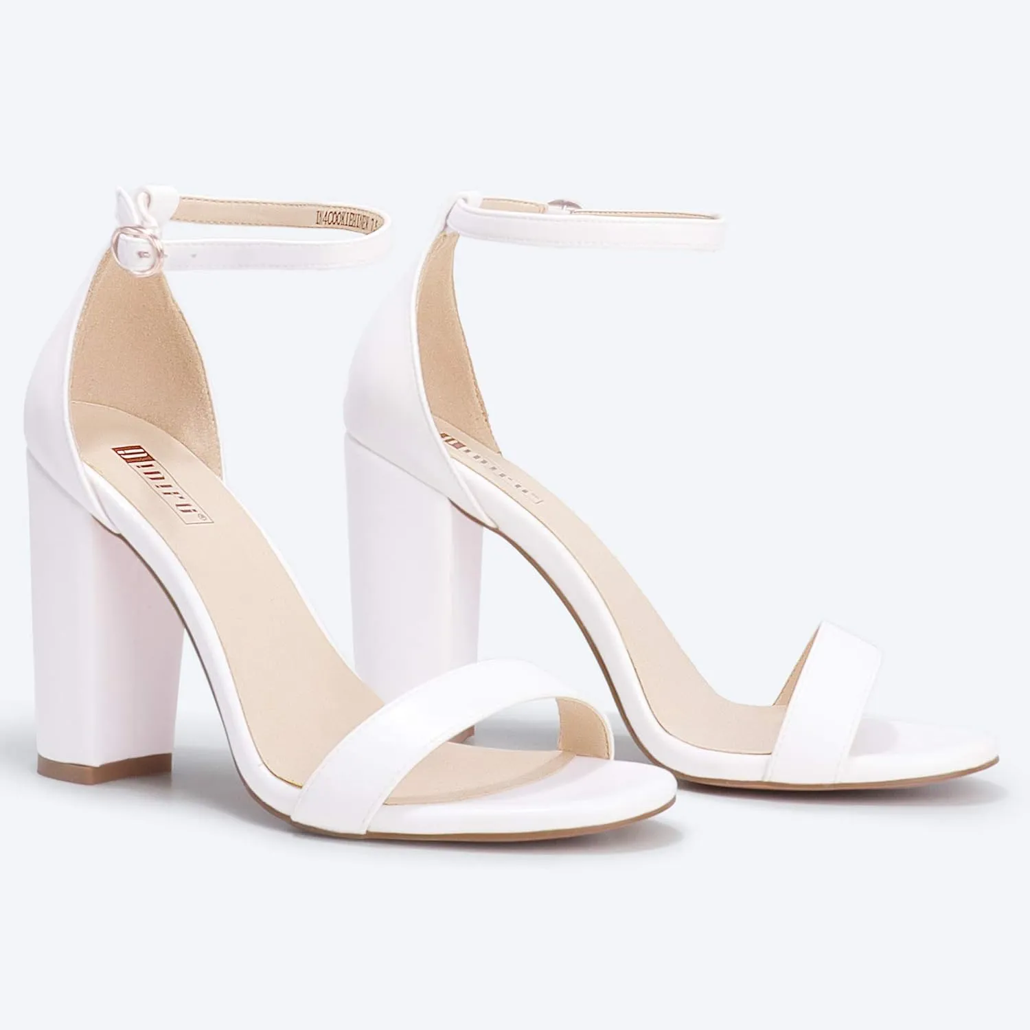 IDIFU Women's IN4 Cookie-HI Chunky High Heel Sandals Open Toe Ankle Strap Wedding Bridal Prom Dress Shoes For Women Bride Bridesmaid