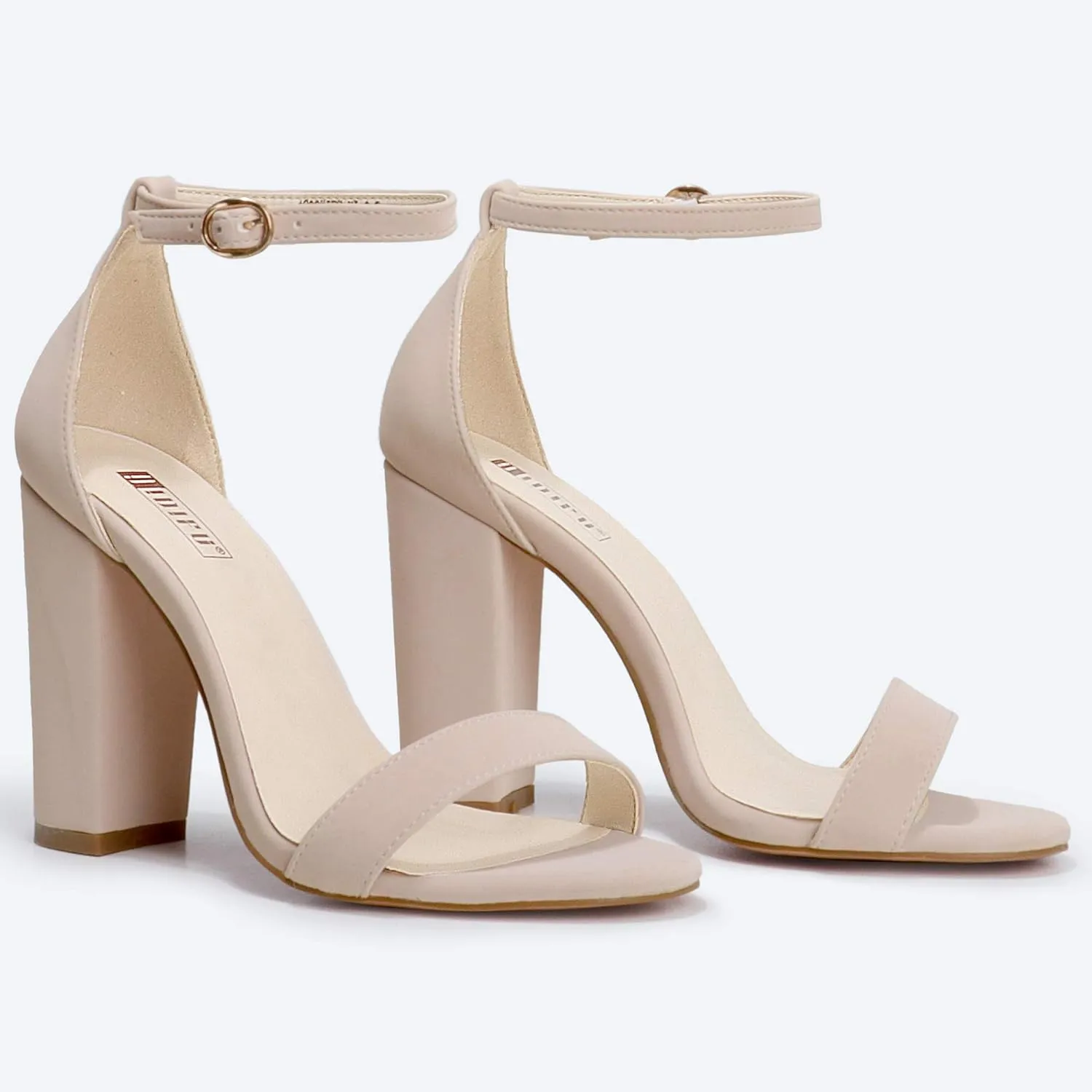 IDIFU Women's IN4 Cookie-HI Chunky High Heel Sandals Open Toe Ankle Strap Wedding Bridal Prom Dress Shoes For Women Bride Bridesmaid