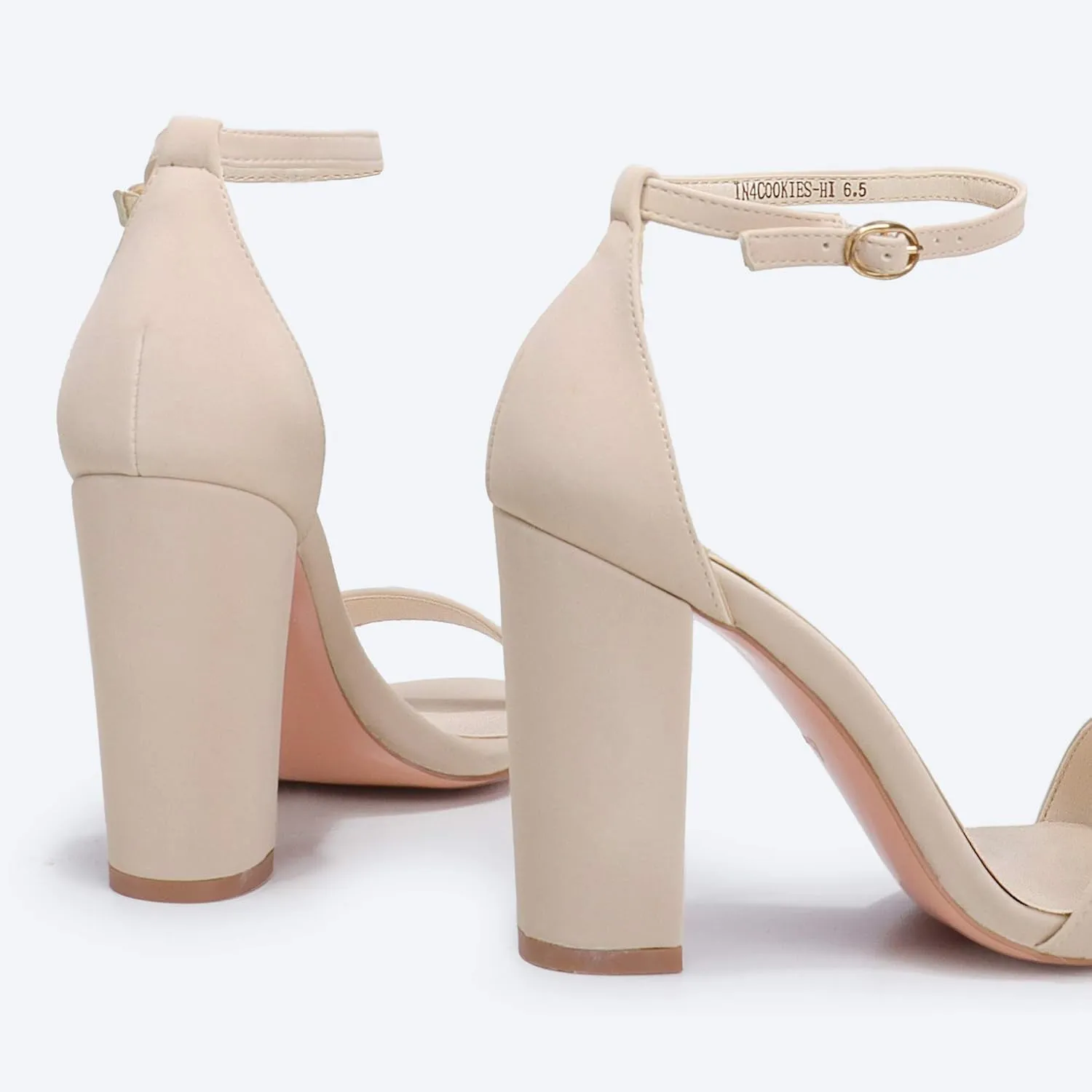 IDIFU Women's IN4 Cookie-HI Chunky High Heel Sandals Open Toe Ankle Strap Wedding Bridal Prom Dress Shoes For Women Bride Bridesmaid
