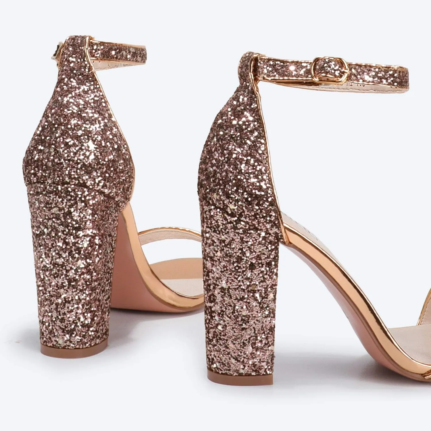 IDIFU Women's IN4 Cookie-HI Chunky High Heel Sandals Open Toe Ankle Strap Wedding Bridal Prom Dress Shoes For Women Bride Bridesmaid