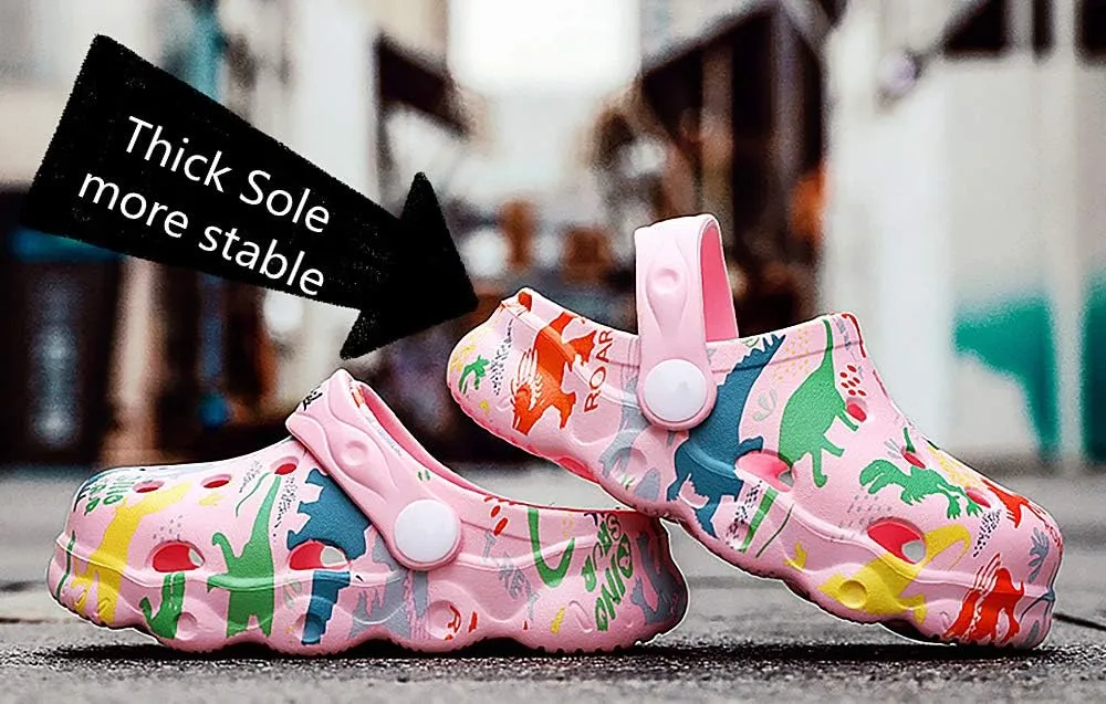 INMINPIN Kids Cute Clogs Cartoon Garden Shoes Boys Girls Slides Slippers Indoor Outdoor Children Water Shower Beach Pool Sandals