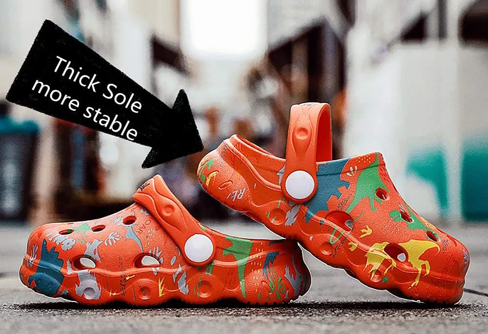 INMINPIN Kids Cute Clogs Cartoon Garden Shoes Boys Girls Slides Slippers Indoor Outdoor Children Water Shower Beach Pool Sandals