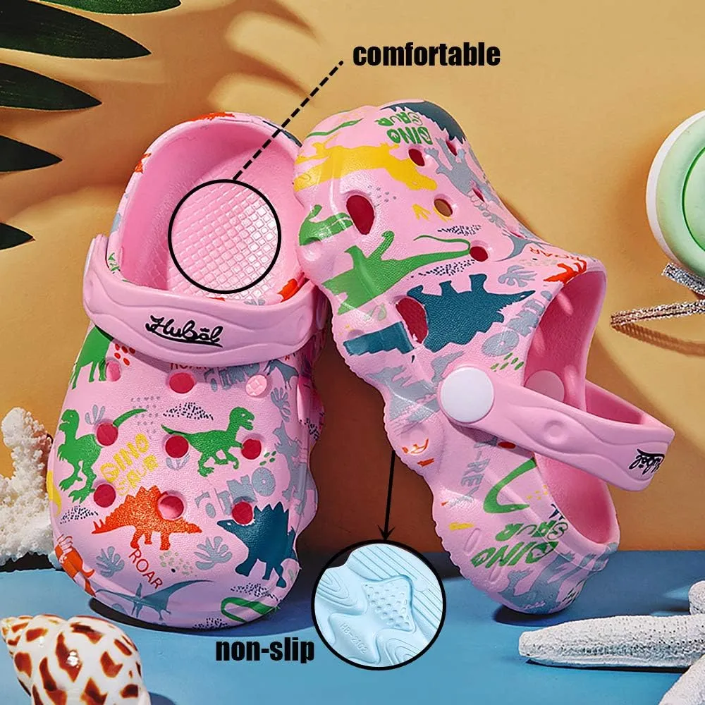 INMINPIN Kids Cute Clogs Cartoon Garden Shoes Boys Girls Slides Slippers Indoor Outdoor Children Water Shower Beach Pool Sandals