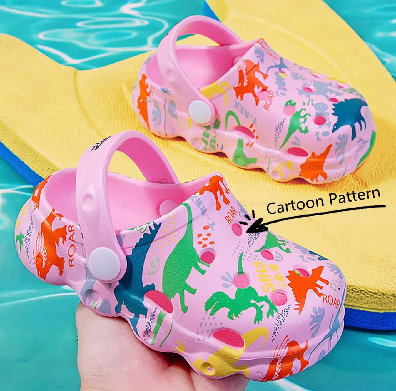 INMINPIN Kids Cute Clogs Cartoon Garden Shoes Boys Girls Slides Slippers Indoor Outdoor Children Water Shower Beach Pool Sandals