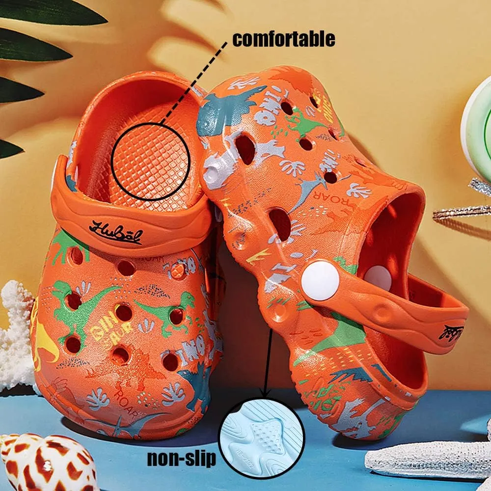 INMINPIN Kids Cute Clogs Cartoon Garden Shoes Boys Girls Slides Slippers Indoor Outdoor Children Water Shower Beach Pool Sandals