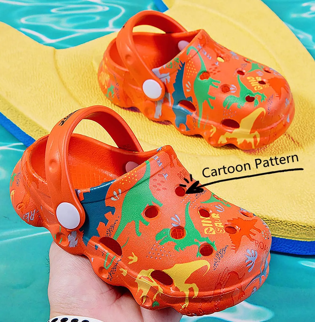 INMINPIN Kids Cute Clogs Cartoon Garden Shoes Boys Girls Slides Slippers Indoor Outdoor Children Water Shower Beach Pool Sandals
