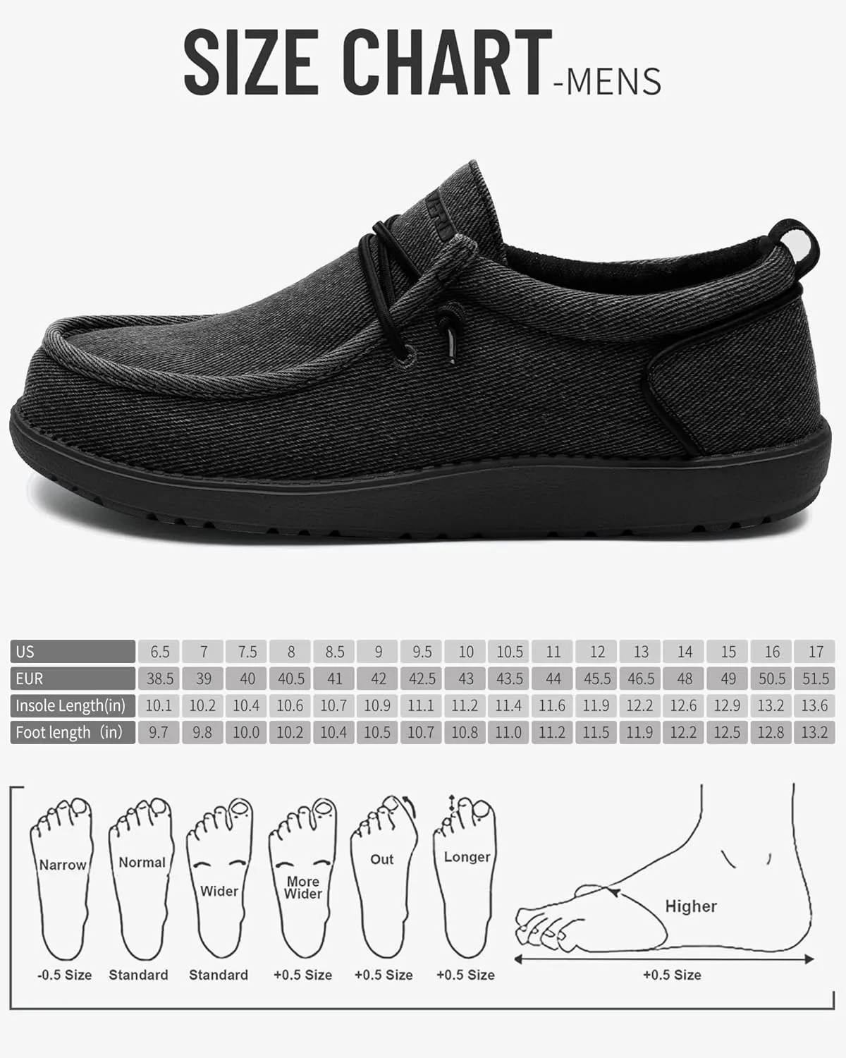ITAZERO Men Extra Wide Shoes - 4E to 5E Wide Toe Box Shoes for Men XX Wide Width Swollen Feet - Men's Loafers & Slip-ons with Arch Support Insole for Plantar Fasciitis