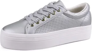 JABASIC Women Platform Sneakers Breathable Casual Lace Up Fashion Walking Shoes