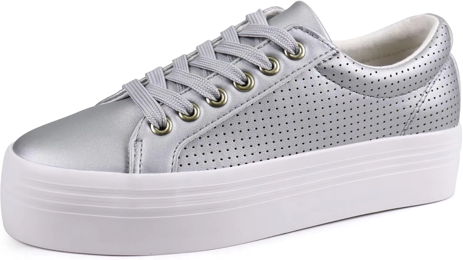JABASIC Women Platform Sneakers Breathable Casual Lace Up Fashion Walking Shoes