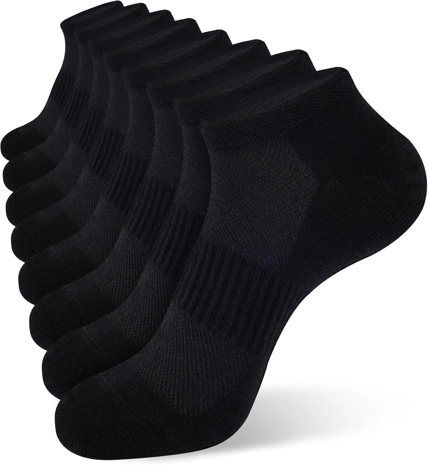 Jane Stone Men's Ankle Socks - 8 Pack Cotton Low Cut Non Slip No Show Socks Size 9-12/13-15