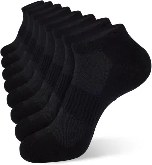 Jane Stone Men's Ankle Socks - 8 Pack Cotton Low Cut Non Slip No Show Socks Size 9-12/13-15