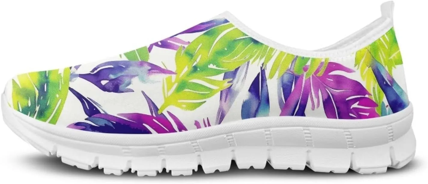 Jeiento Tropical Style Slip-On Loafers for Women Casual Shoes Outdoor Mesh Workout Sneakers