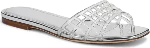 Jelly Slides Sandals for Women Clear Hollow Slip on Mesh Jelly Flats Sandals Summer Beach Slides Shoes