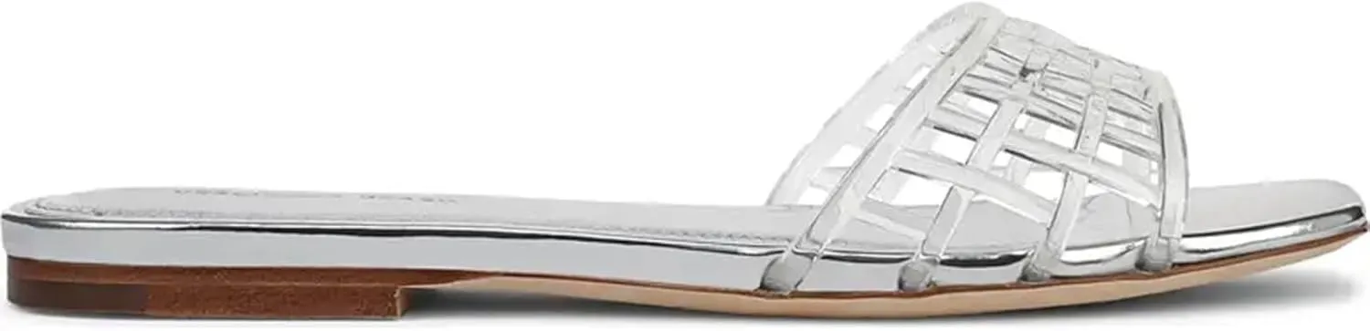 Jelly Slides Sandals for Women Clear Hollow Slip on Mesh Jelly Flats Sandals Summer Beach Slides Shoes