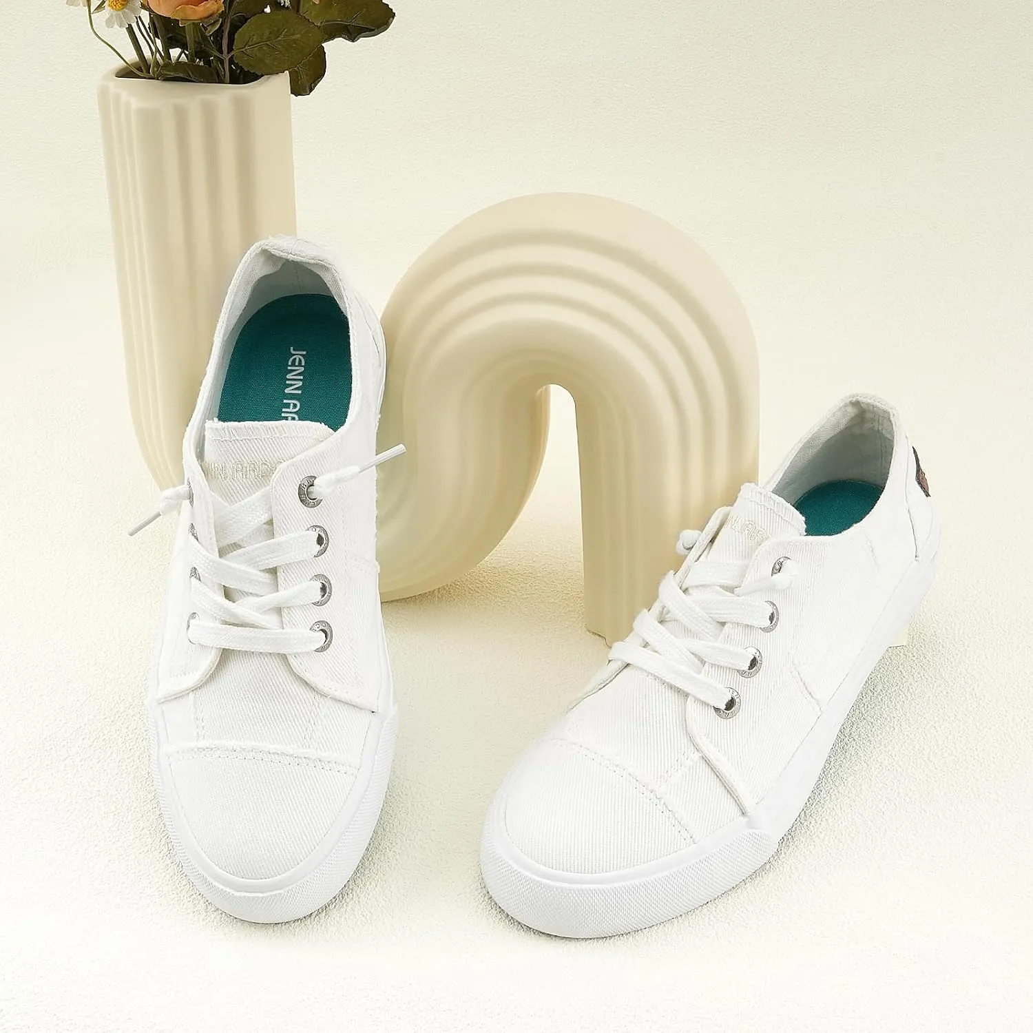 JENN ARDOR Womens Slip On Sneakers Low Tops Canvas Shoes for Women Casual Tennis Shoes Play Sneakers Fashion Shoes