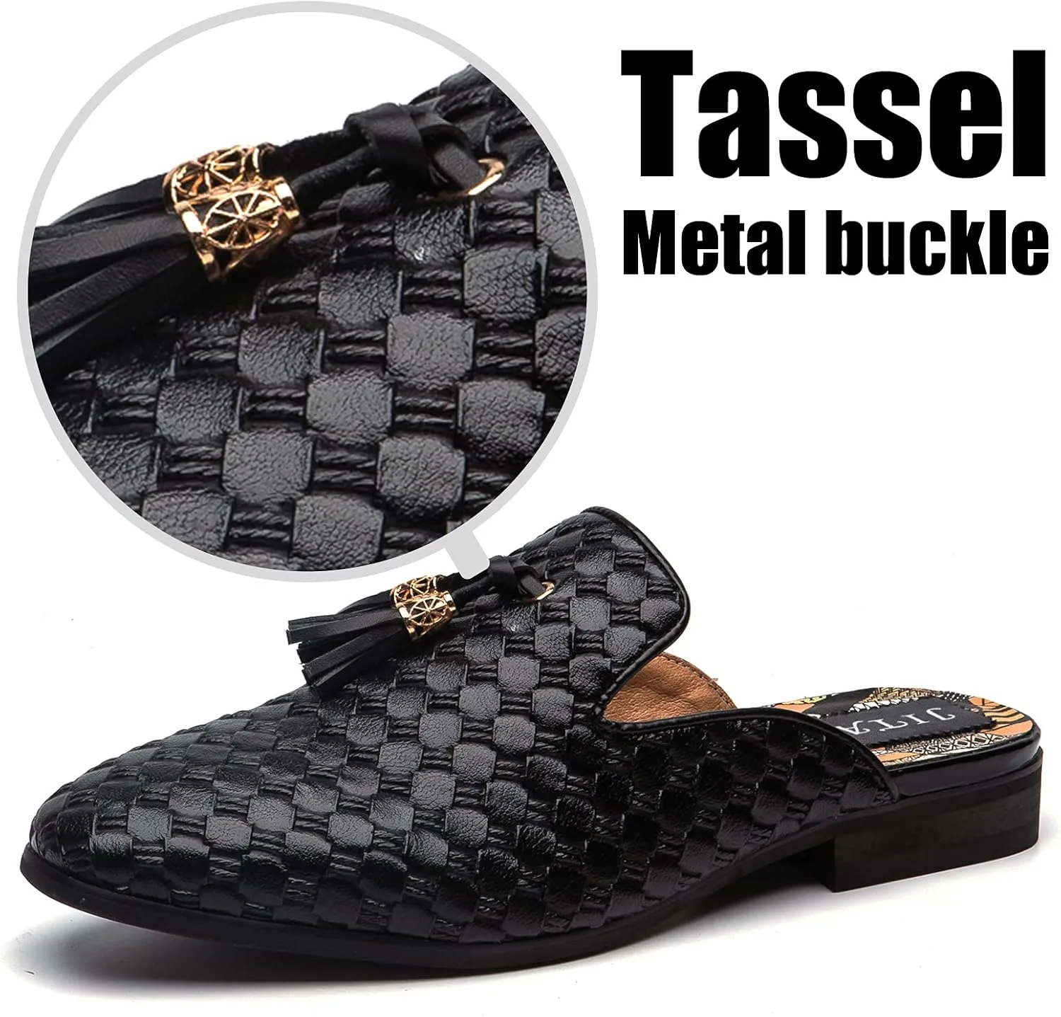 JITAI Men's Mules - Slip-On Loafers, Casual Half Loafers, Backless Sandals