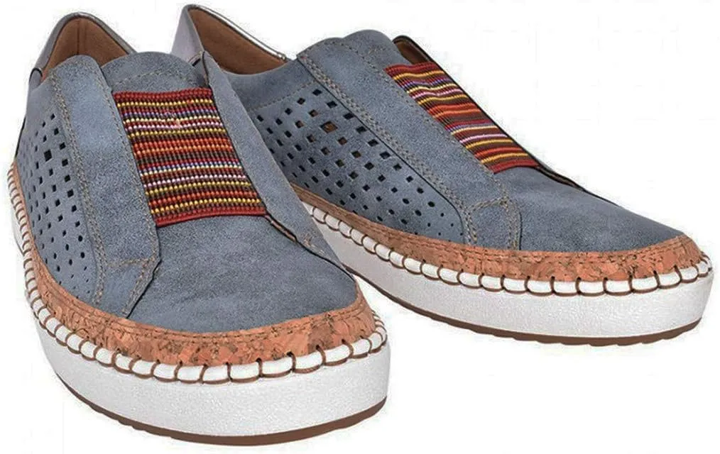 JITUUE Sneakers for Women Slip on Shoes Casual Platform Flats Hollow Mesh Breathable Loafers Walking Lazy Shoes