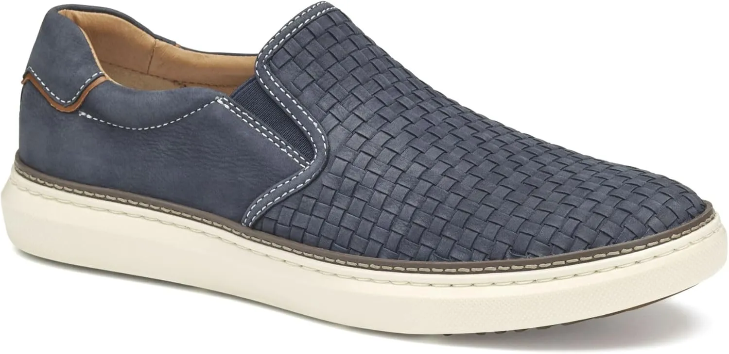 Johnston & Murphy Men’s McGuffey 2 Woven Slip-On Shoes for Men, Men’s Fashion Dress Sneakers, Casual Leather Shoes for Men