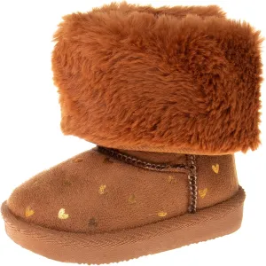 Josmo Girl's Winter Snow Warm Plush Outdoor Non-Slip Faux-Fure Soft Comfort Boots