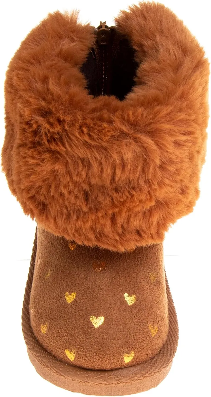 Josmo Girl's Winter Snow Warm Plush Outdoor Non-Slip Faux-Fure Soft Comfort Boots