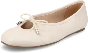 Journee Collection Womens Callee Ruched Ballet Dress Flats with Bow Cushioned Slip On Soft Square Toe Fashion Shoe