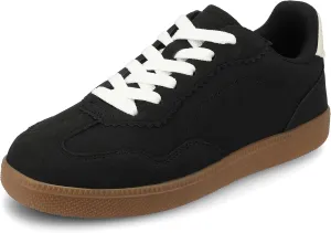 Journee Womens Cushioned footbeds Lummie Casual Sneaker Walking Shoe Round Toe Faux Leather lace up