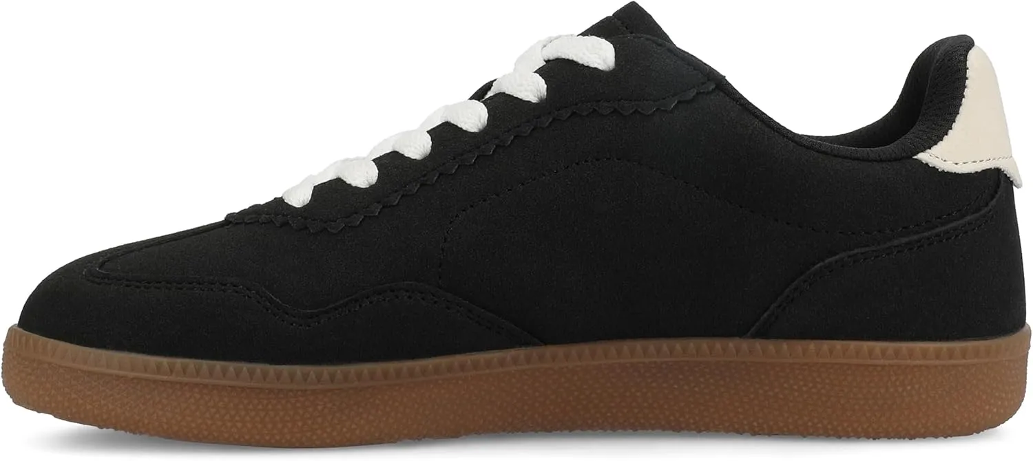 Journee Womens Cushioned footbeds Lummie Casual Sneaker Walking Shoe Round Toe Faux Leather lace up