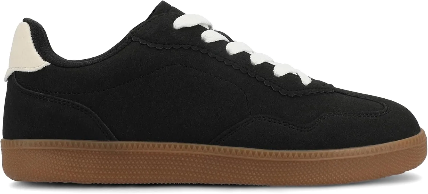 Journee Womens Cushioned footbeds Lummie Casual Sneaker Walking Shoe Round Toe Faux Leather lace up