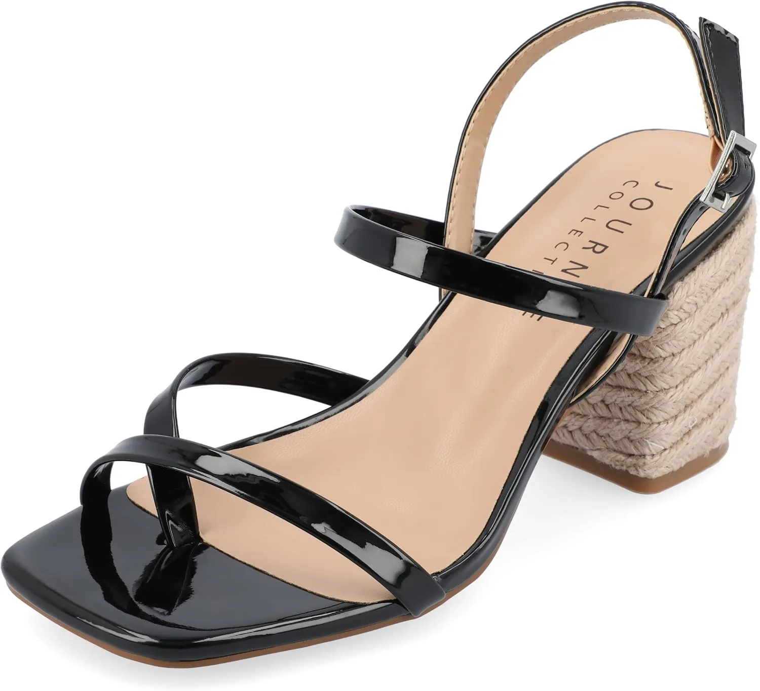 Journee Womens Olivina Tru Comfort Foam Jute Covered Block Heel Dress Sandals