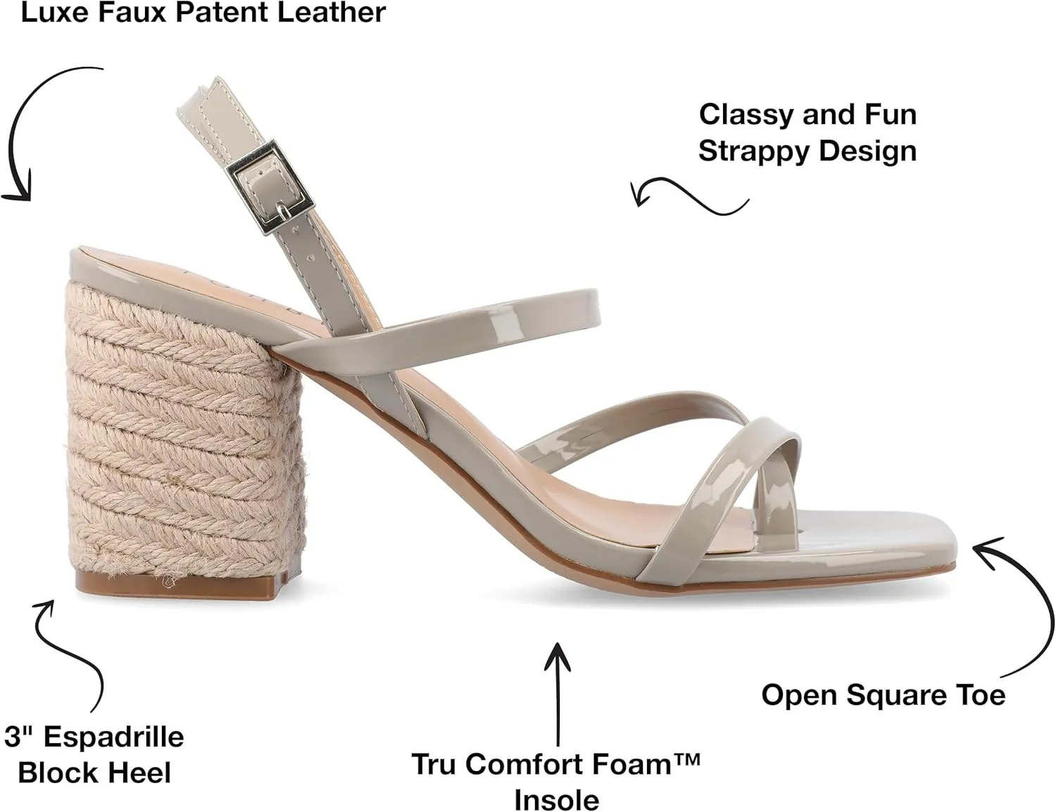 Journee Womens Olivina Tru Comfort Foam Jute Covered Block Heel Dress Sandals