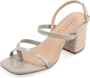 Journee Womens Olivina Tru Comfort Foam Jute Covered Block Heel Dress Sandals