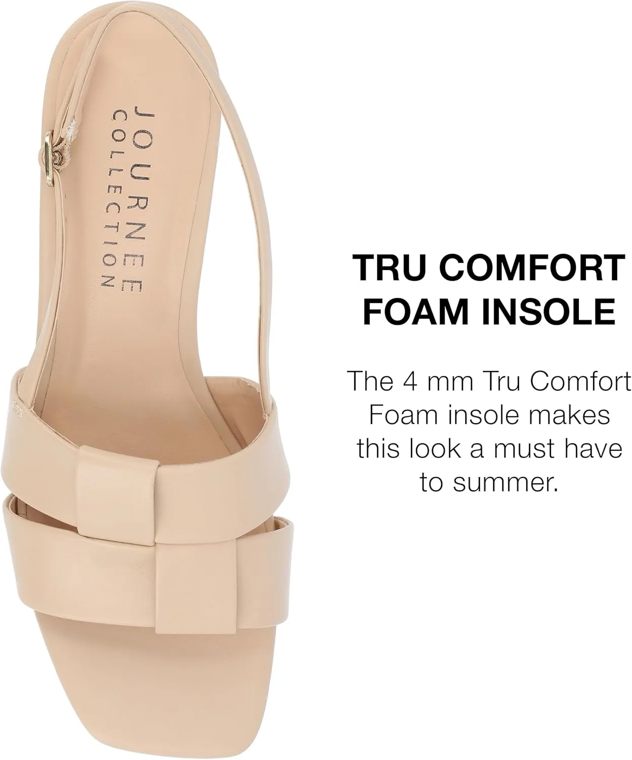 Journee Womens Woven Slingback Inset Low Covered Block Heel Open Square Toe Tabatha Comfort Foam Sandals
