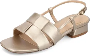 Journee Womens Woven Slingback Inset Low Covered Block Heel Open Square Toe Tabatha Comfort Foam Sandals